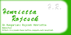henrietta rojcsek business card